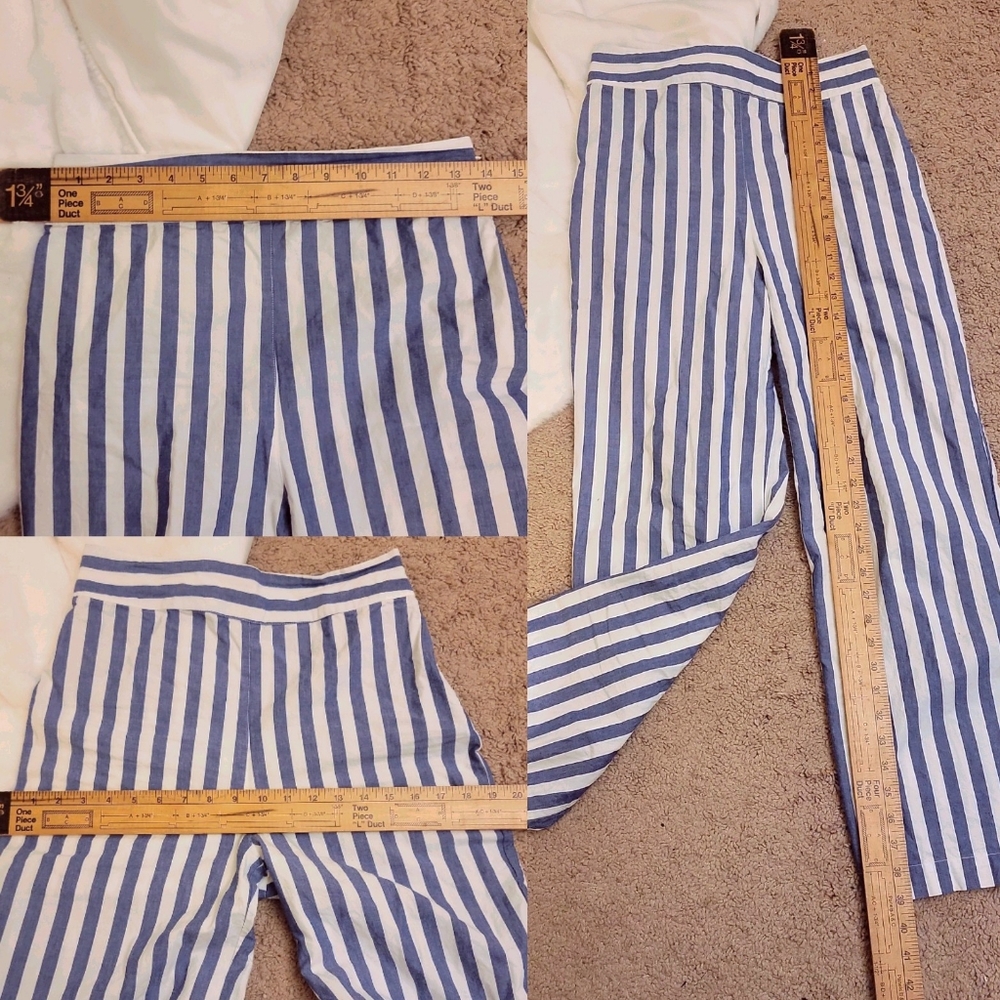 Sezane Jenson Trousers Stripped High Waisted Pants - Picture 9 of 9